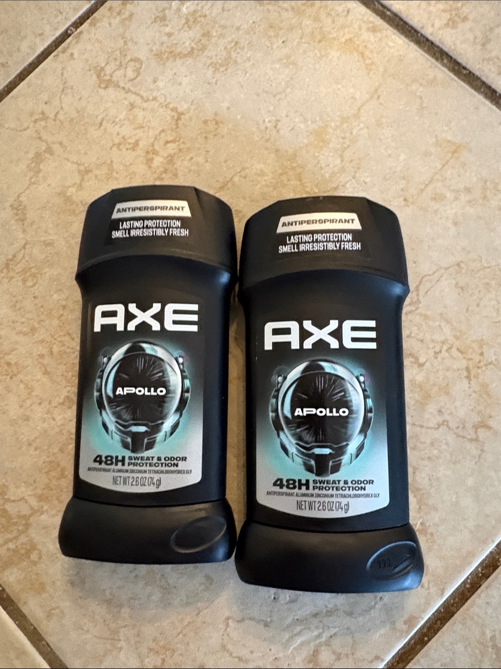 AXE Apollo Antiperspirant Deodorant Stick - Black (2 Pack) Brand new!!